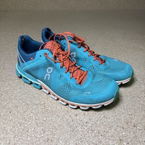 On Cloud 5 Atlantis Flame Blue Orange Swiss Engineered Women’s Size 8 Comfort